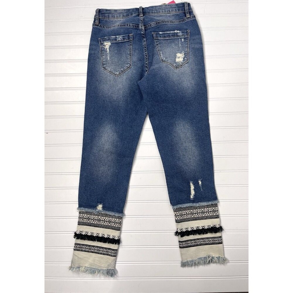 CHELSEA & VIOLET Women's Denim Distressed Boho Raw Hem Jeans NWT US 26 - Picture 5 of 5